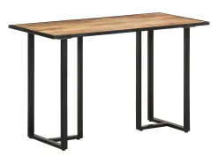 Mesa de comedor de madera maciza de mango rugosa 120 cm