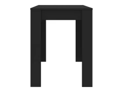 Mesa de comedor de madera contrachapada negro 120x60x76 cm