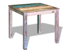Mesa de comedor de madera maciza reciclada 80x82x76 cm