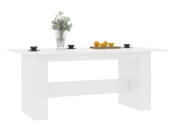 Mesa de comedor de madera de ingeniería blanco 180x90x76 cm ES566470