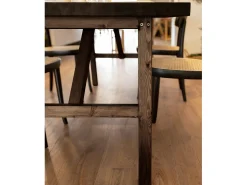 Mesa de comedor de madera maciza de abeto rectangular Decowood en tono nogal de 160x75cm - SIEP - DECOWOOD