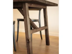 Mesa de comedor de madera maciza de abeto rectangular Decowood en tono nogal de 160x75cm - SIEP - DECOWOOD