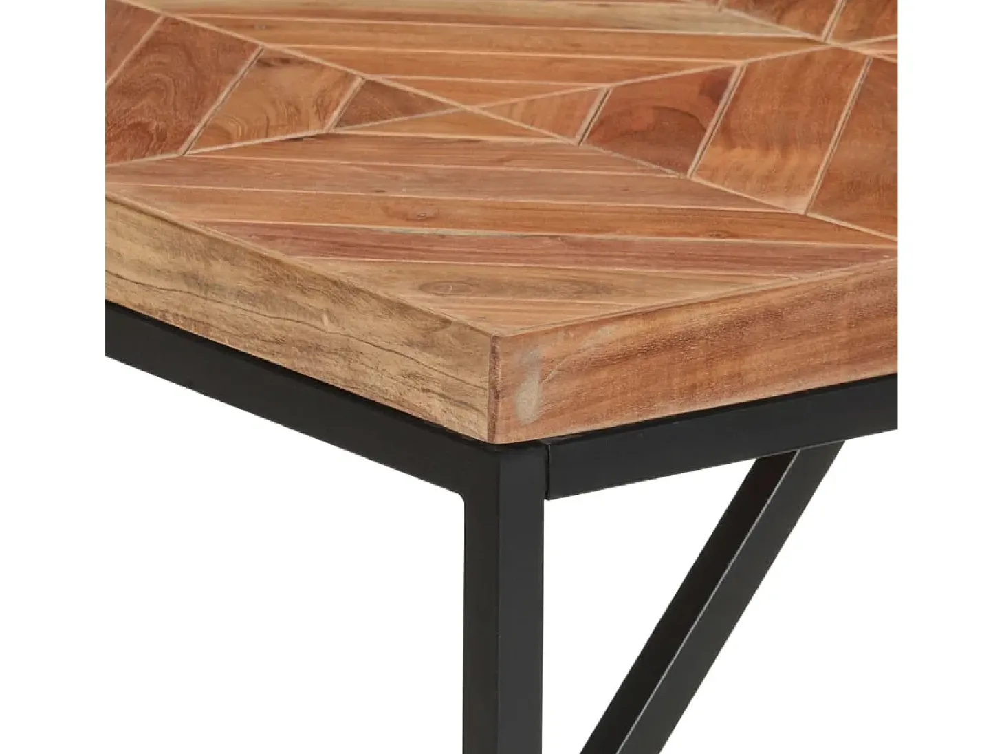 Mesa de comedor de madera maciza de mango y acacia 140x70x76 cm ES996884