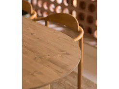 Mesa de comedor de madera de abeto ovalada Decowood en tono roble oscuro de 200x75,2cm - BLOOM - DECOWOOD