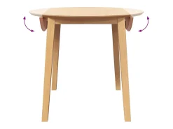 Mesa de comedor de madera maciza natural y caucho
