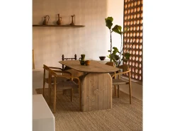 Mesa de comedor de madera de abeto ovalada Decowood en tono roble oscuro de 160x75,2cm - BLOOM - DECOWOOD
