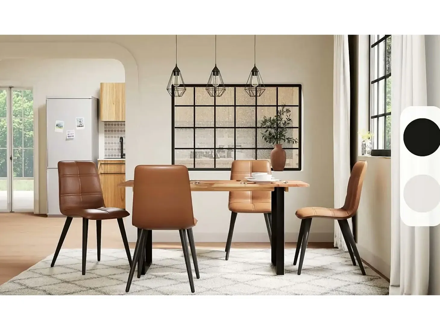 Mesa de comedor de madera maciza de acacia 140x70x76 cm