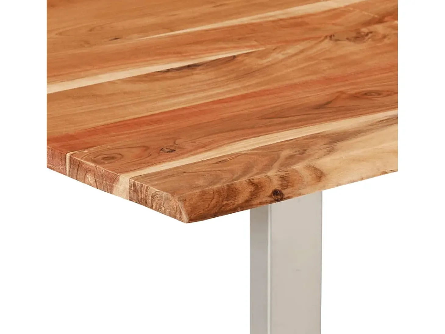 Mesa de comedor de madera maciza de acacia 154x80x76 cm