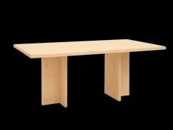 Mesa de comedor de madera maciza en tono nogal 180x75cm - TENA - DECOWOOD