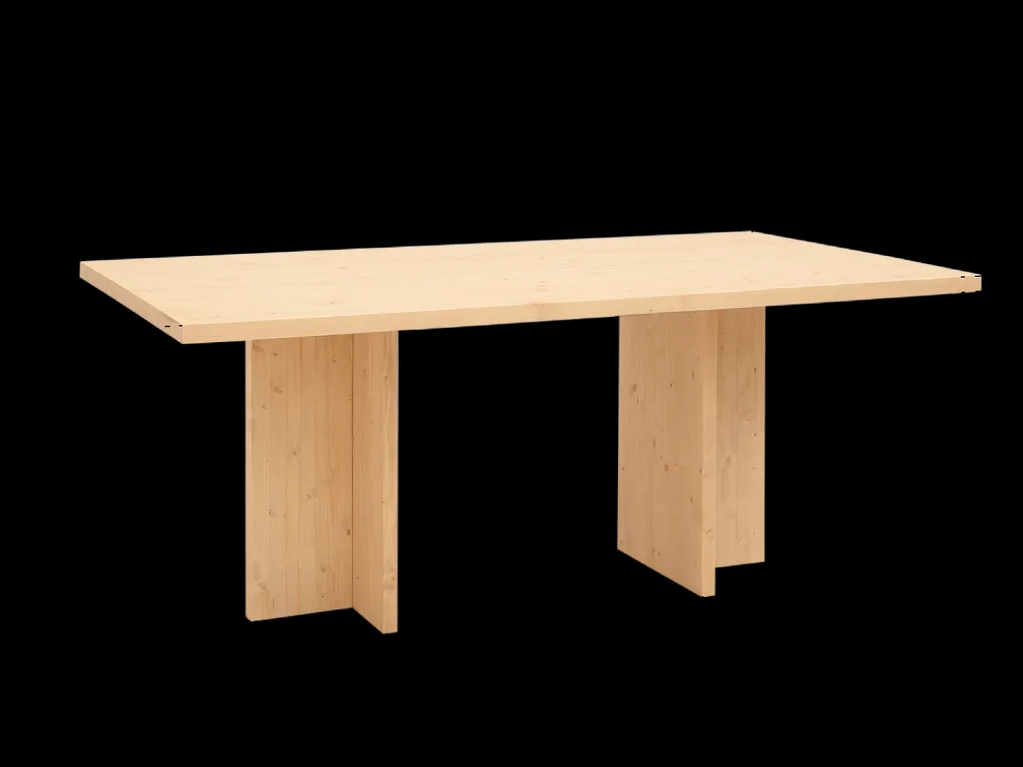 Mesa de comedor de madera maciza en tono nogal 180x75cm - TENA - DECOWOOD