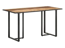 Mesa de comedor de madera maciza de mango rugosa 140 cm