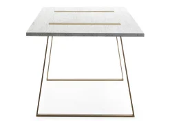 Mesa de comedor de madera blanca y patas de metal dorado 200 cm.