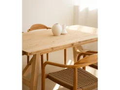 Mesa de comedor de madera maciza de abeto rectangular Decowood en tono roble medio de 160x75cm - SIEP - DECOWOOD