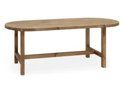 Mesa de comedor de madera maciza de abeto ovalada Decowood en tono roble oscuro de 200x85cm - OLIVIA - DECOWOOD