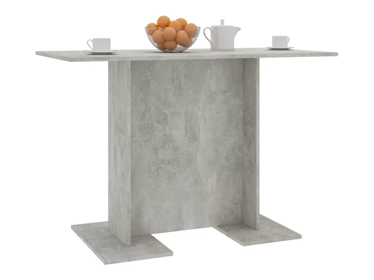 Mesa de comedor de madera gris hormigón 110x60x75 cm ES682738
