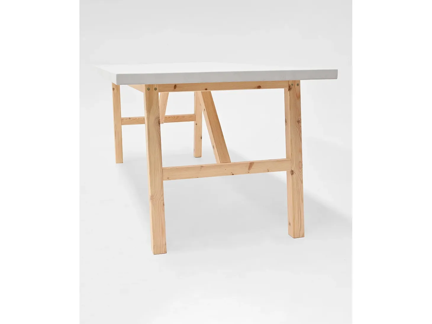 Mesa de comedor de madera maciza de abeto rectangular Decowood en tono blanco de 120x75cm - SIEP - DECOWOOD