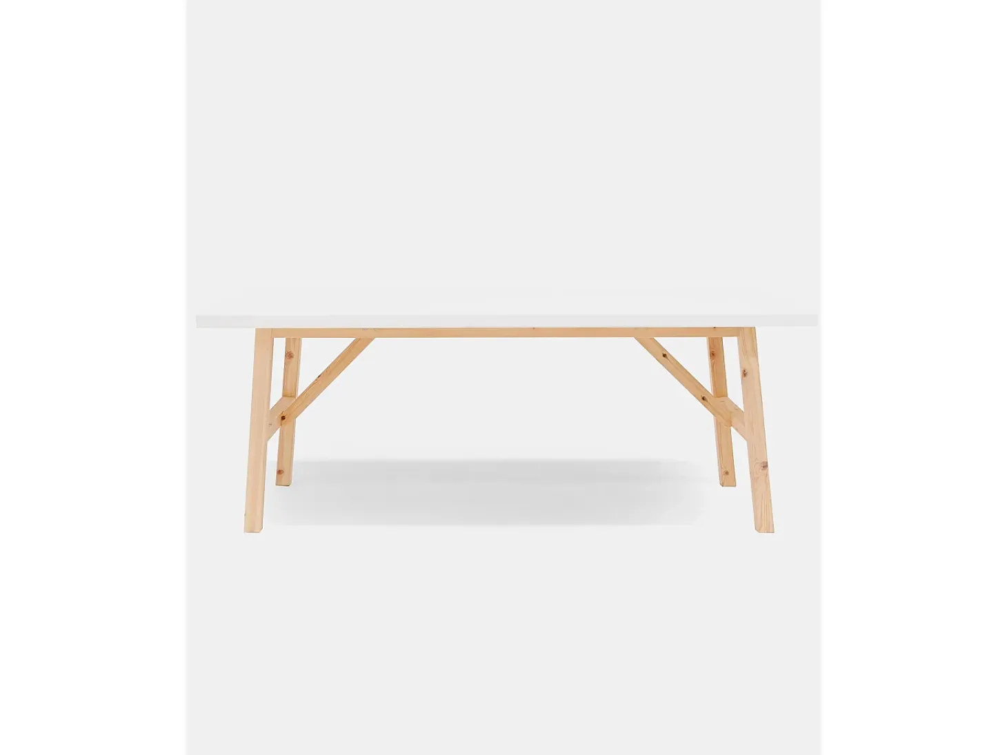 Mesa de comedor de madera maciza de abeto rectangular Decowood en tono blanco de 120x75cm - SIEP - DECOWOOD