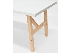 Mesa de comedor de madera maciza de abeto rectangular Decowood en tono blanco de 160x75cm - SIEP - DECOWOOD