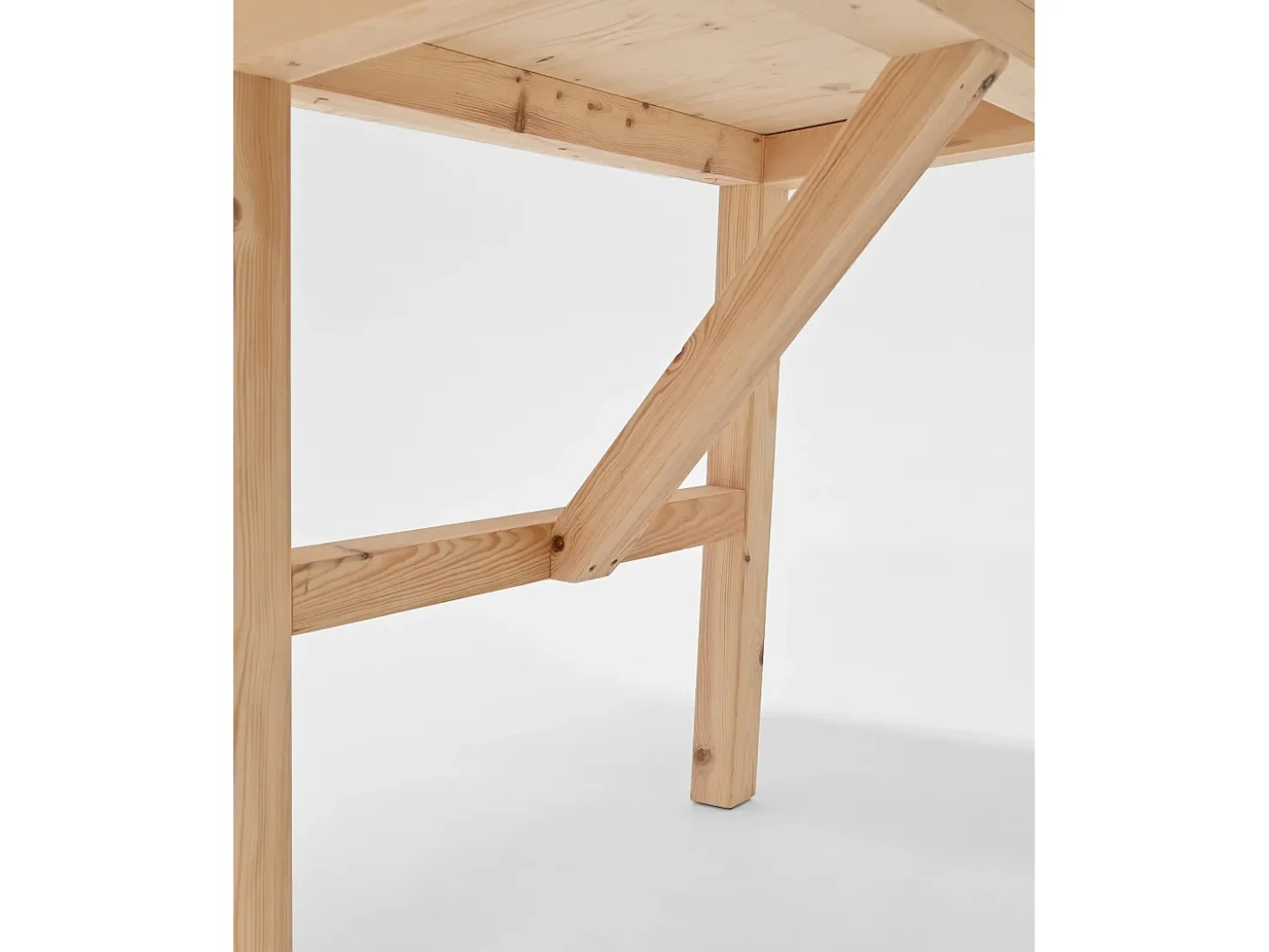 Mesa de comedor de madera maciza de abeto rectangular Decowood en tono blanco de 160x75cm - SIEP - DECOWOOD