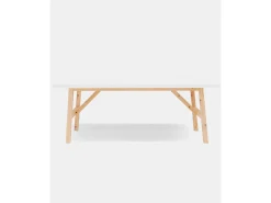 Mesa de comedor de madera maciza de abeto rectangular Decowood en tono blanco de 160x75cm - SIEP - DECOWOOD