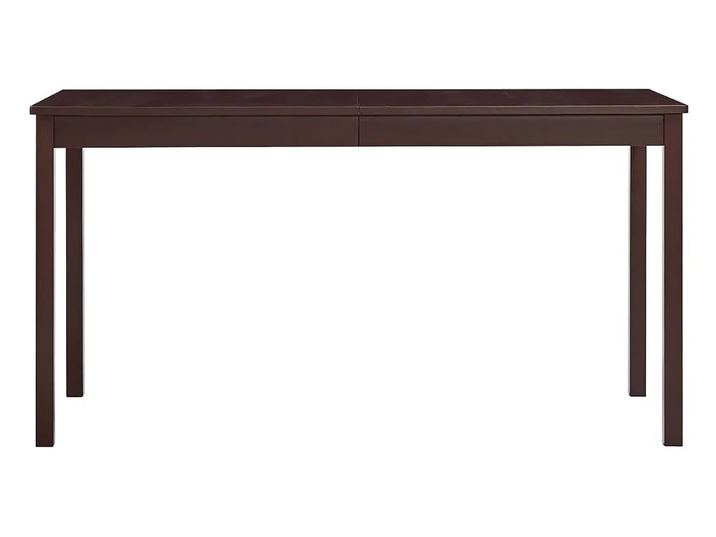 Mesa de comedor de madera de pino marrón oscuro 140x70x73 cm