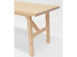 Mesa de comedor de madera maciza de abeto rectangular Decowood en tono natural de 120x75cm - SIEP - DECOWOOD