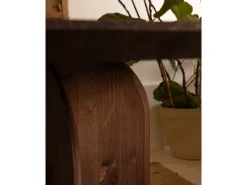Mesa de comedor de madera de abeto maciza redonda Decowood en tono nogal de Ø110x75cm - TOKYO - DECOWOOD