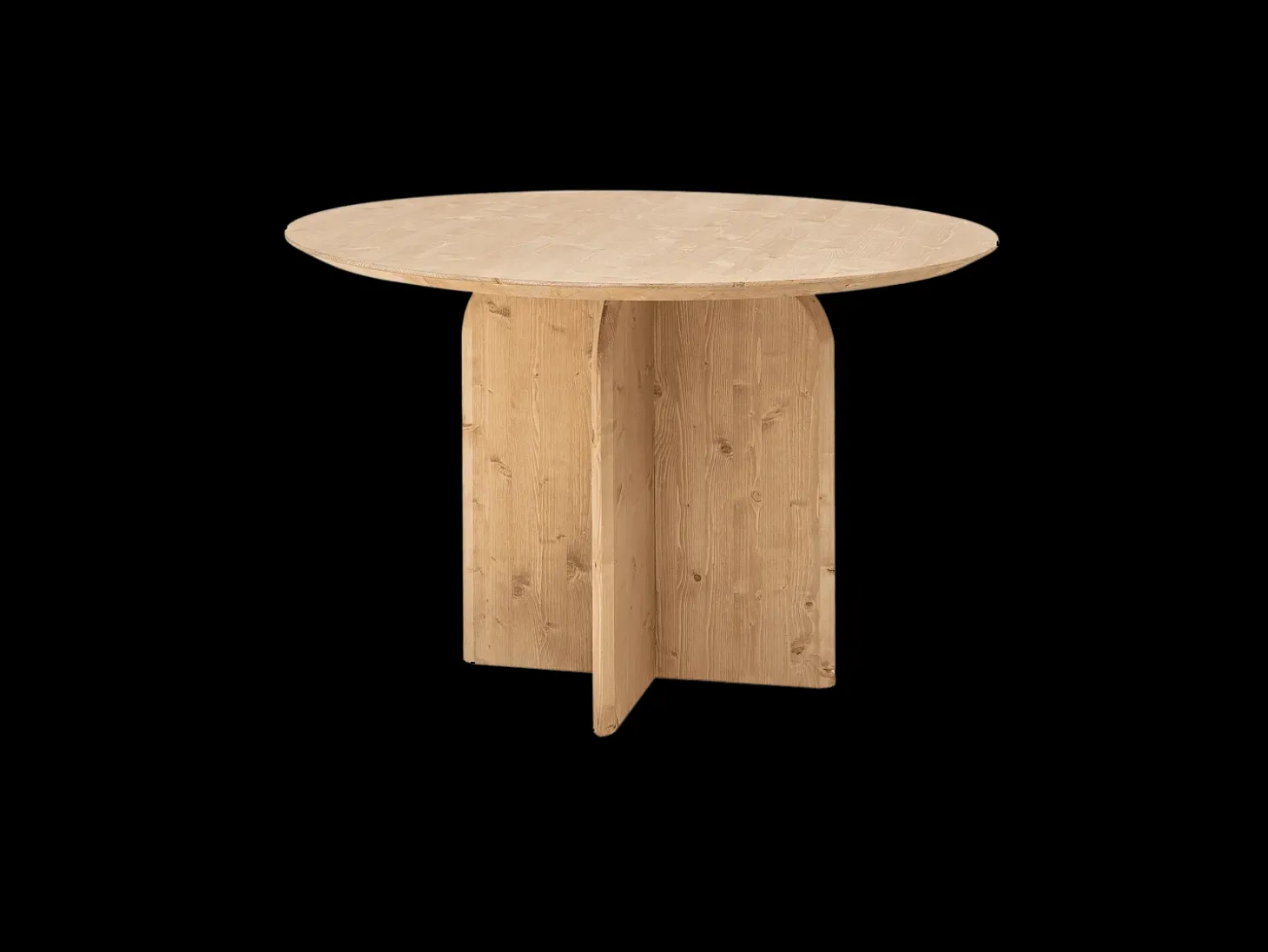 Mesa de comedor de madera de abeto maciza redonda Decowood en tono nogal de Ø110x75cm - TOKYO - DECOWOOD