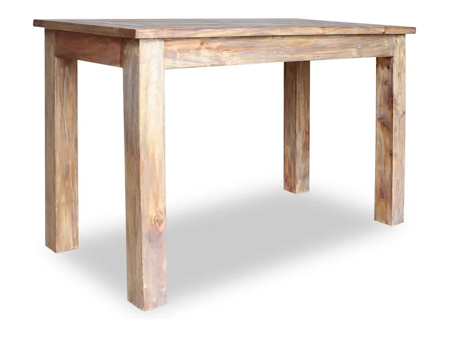 Mesa de comedor de madera maciza reciclada 120x60x77 cm