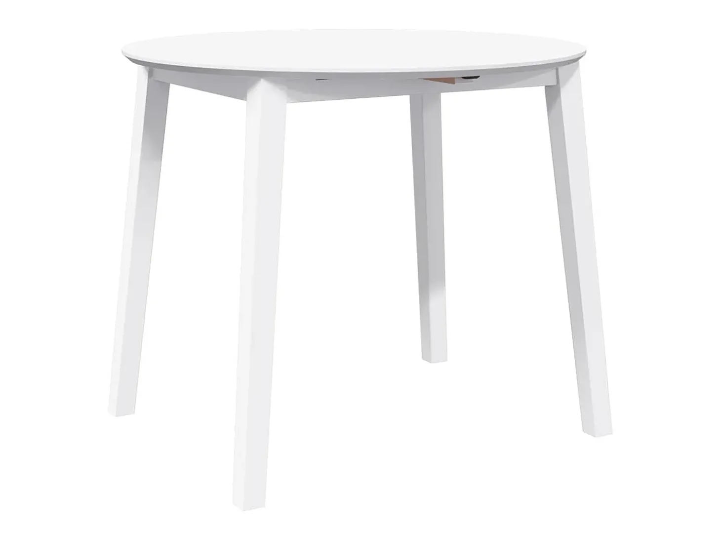 Mesa de comedor de madera maciza de caucho blanco