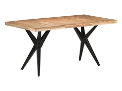 Mesa de comedor de madera maciza de acacia 160x80x76 cm