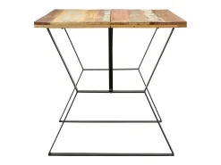 Mesa de comedor de madera maciza reciclada 140x80x76 cm