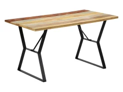 Mesa de comedor de madera maciza reciclada 140x80x76 cm