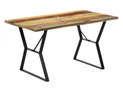 Mesa de comedor de madera maciza reciclada 140x80x76 cm