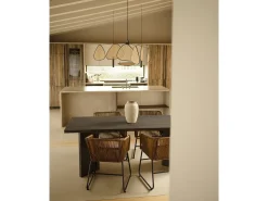 Mesa de comedor de madera maciza de abeto rectangular Decowood en tono negro de 180x75cm en tono negro - KYOTO - DECOWOOD