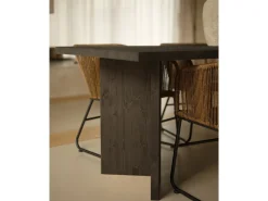 Mesa de comedor de madera maciza de abeto rectangular Decowood en tono negro de 180x75cm en tono negro - KYOTO - DECOWOOD