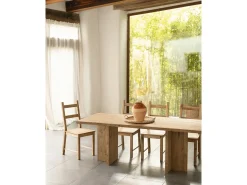 Mesa de comedor de madera maciza en tono roble oscuro 180x75cm - TENA - DECOWOOD