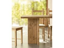 Mesa de comedor de madera maciza en tono roble oscuro 180x75cm - TENA - DECOWOOD