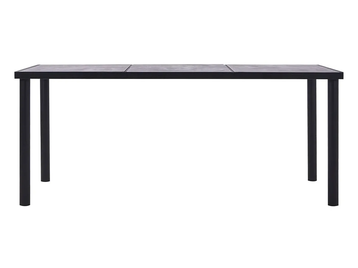 Mesa de comedor de MDF negro y gris hormigón 200x100x75 cm ES170616