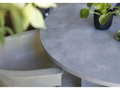 Mesa de comedor de panel laminado efecto microcemento de 120 cm