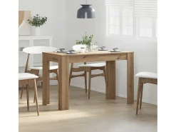 Mesa de comedor de roble artesanal 120x60x76 cm madera de ingeniería