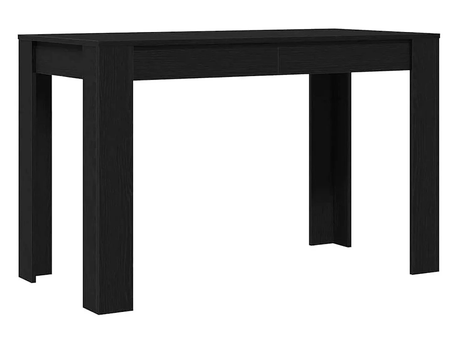 Mesa de comedor de roble negro 120x60x76 cm madera de ingeniería
