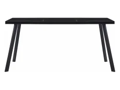 Mesa de comedor de vidrio templado negro 180x90x75 cm