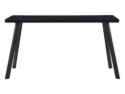 Mesa de comedor de vidrio templado negro 140x70x75 cm