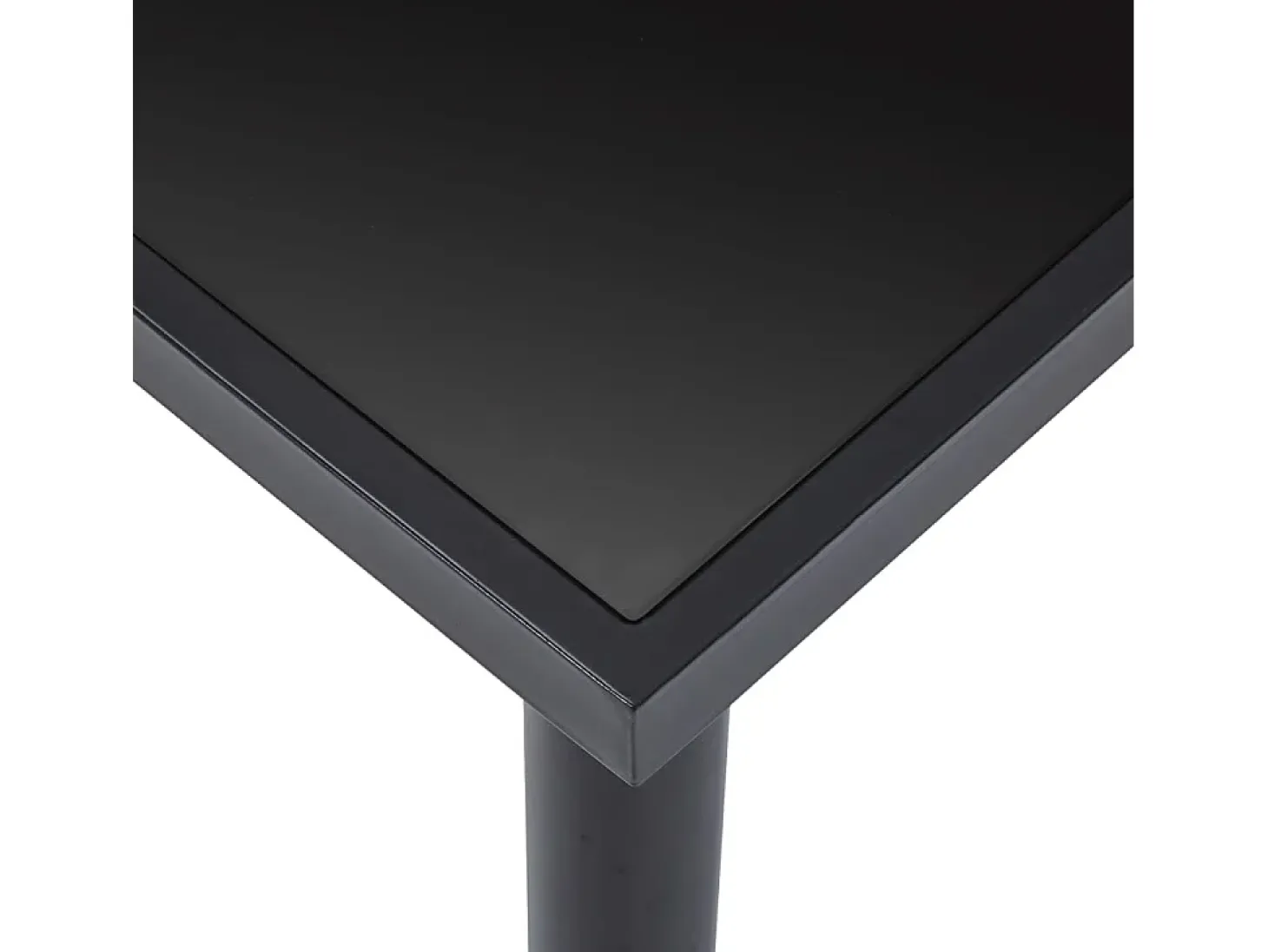 Mesa de comedor de vidrio templado negro 200x100x75 cm ES327577