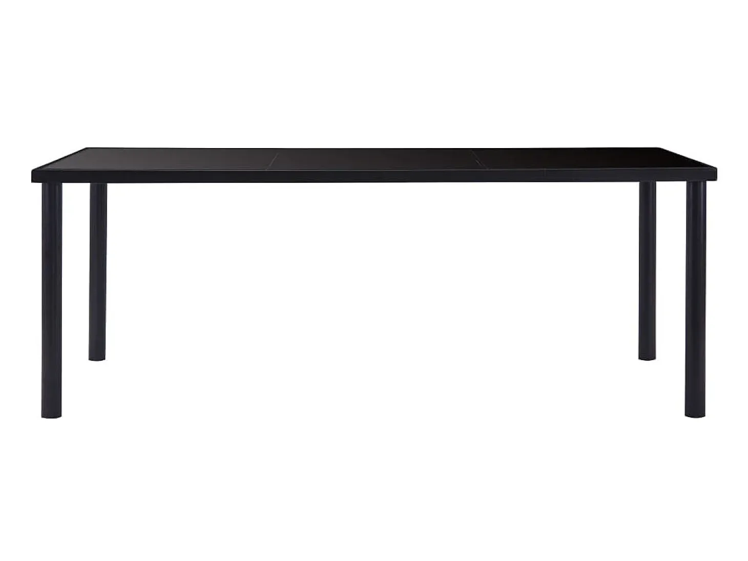 Mesa de comedor de vidrio templado negro 200x100x75 cm ES327577