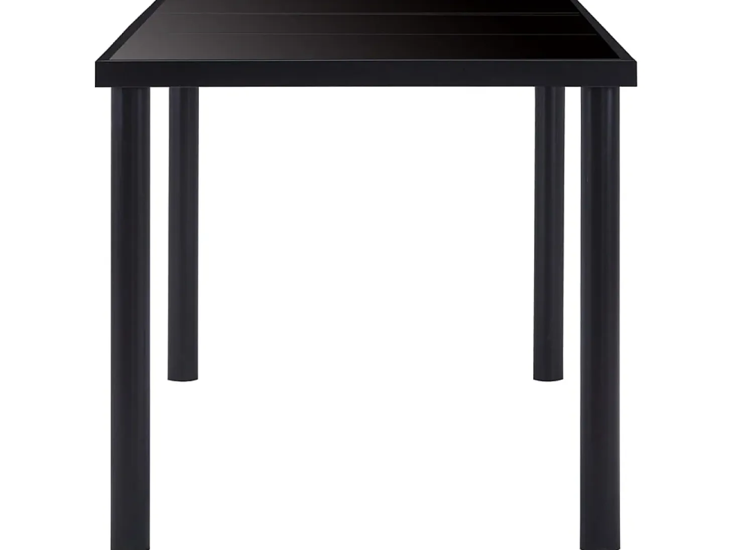Mesa de comedor de vidrio templado negro 200x100x75 cm ES327577