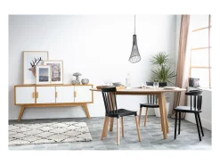 Mesa de comedor diseño escandinavo oval roble L160 MARIK