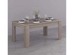 Mesa de comedor diseño extensible 160-210 x 90 cm madera olmo Jesi Pearl