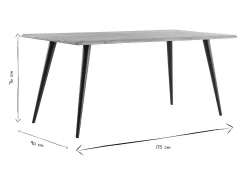 Mesa de comedor en acacia y metal L175 EDGE